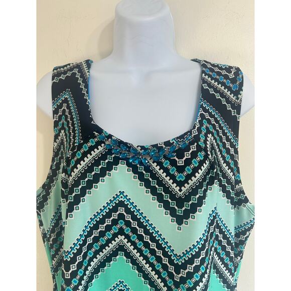 NY Collection Blue & Black Dress Size Large – Elegant and Versatile - Picture 4 of 7